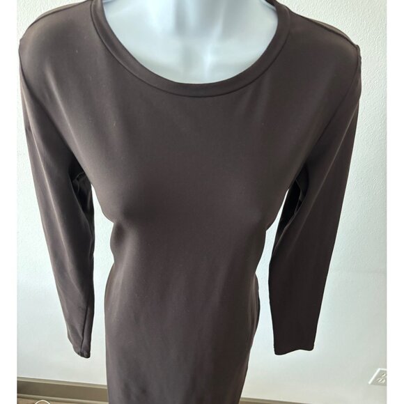 Philosophy Dress M Bodycon Crew Neck Slit Minimalist Quiet Luxury Clean Girl - Picture 12 of 12